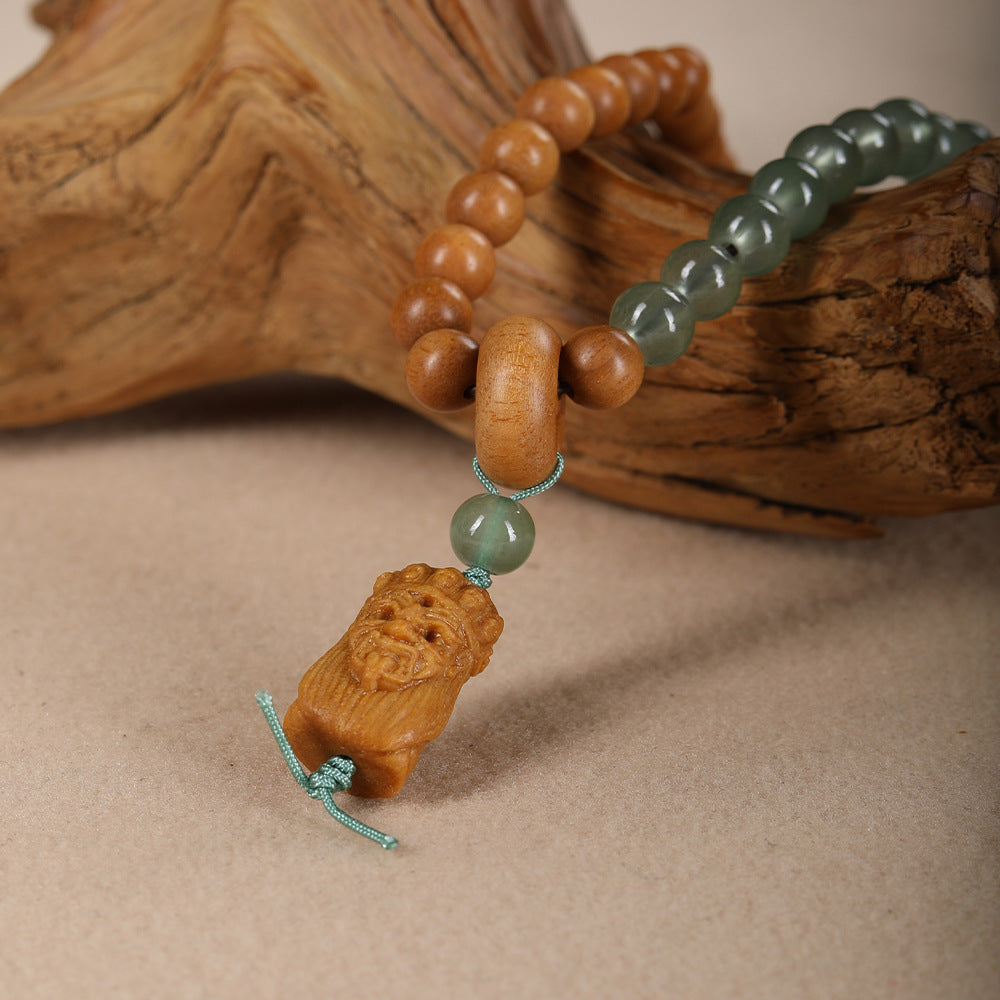 Natural Milk Fragrant Wooden Bracelet diy Dongling Jade Lianpeng Handheld Zakilam Rosary Bracelet Ethnic Style