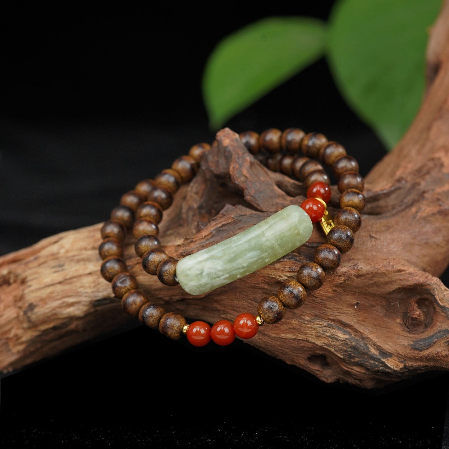 2024 New Sandalwood Bracelet Double Circle Women's Half Bracelet Red Agate Gift Lucid Play Rosary New Chinese Style