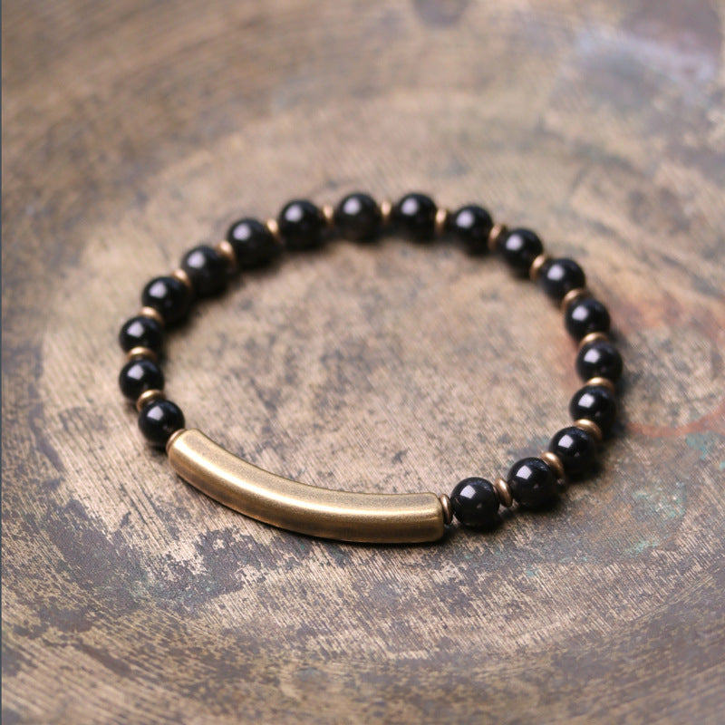 Turmalinperlen Mehrschichtiges Armband Paar Original Retro Ethno-Stil Armband