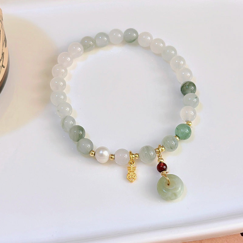 Natürliches Tianshan Jade Armband Kürbis Peace Schnalle Lotus Seedpod Perlen Armband Geschenk