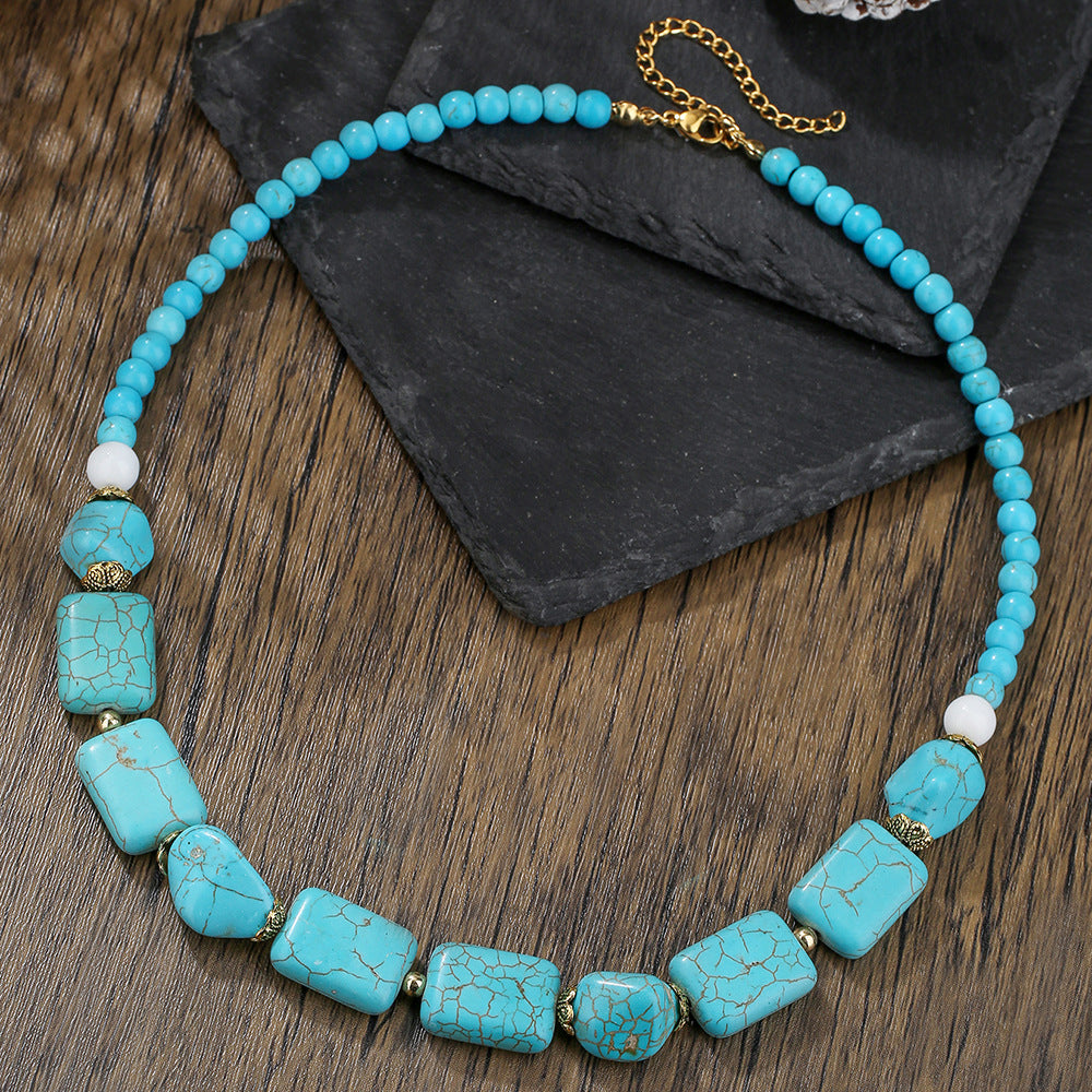 Men'S Turquoise Necklace Surfing Punk Necklace Unique Necklace