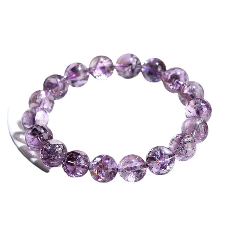 Natural purple Asai ball bracelet Purple Rainbow crystal beads - Buddha Blessing You