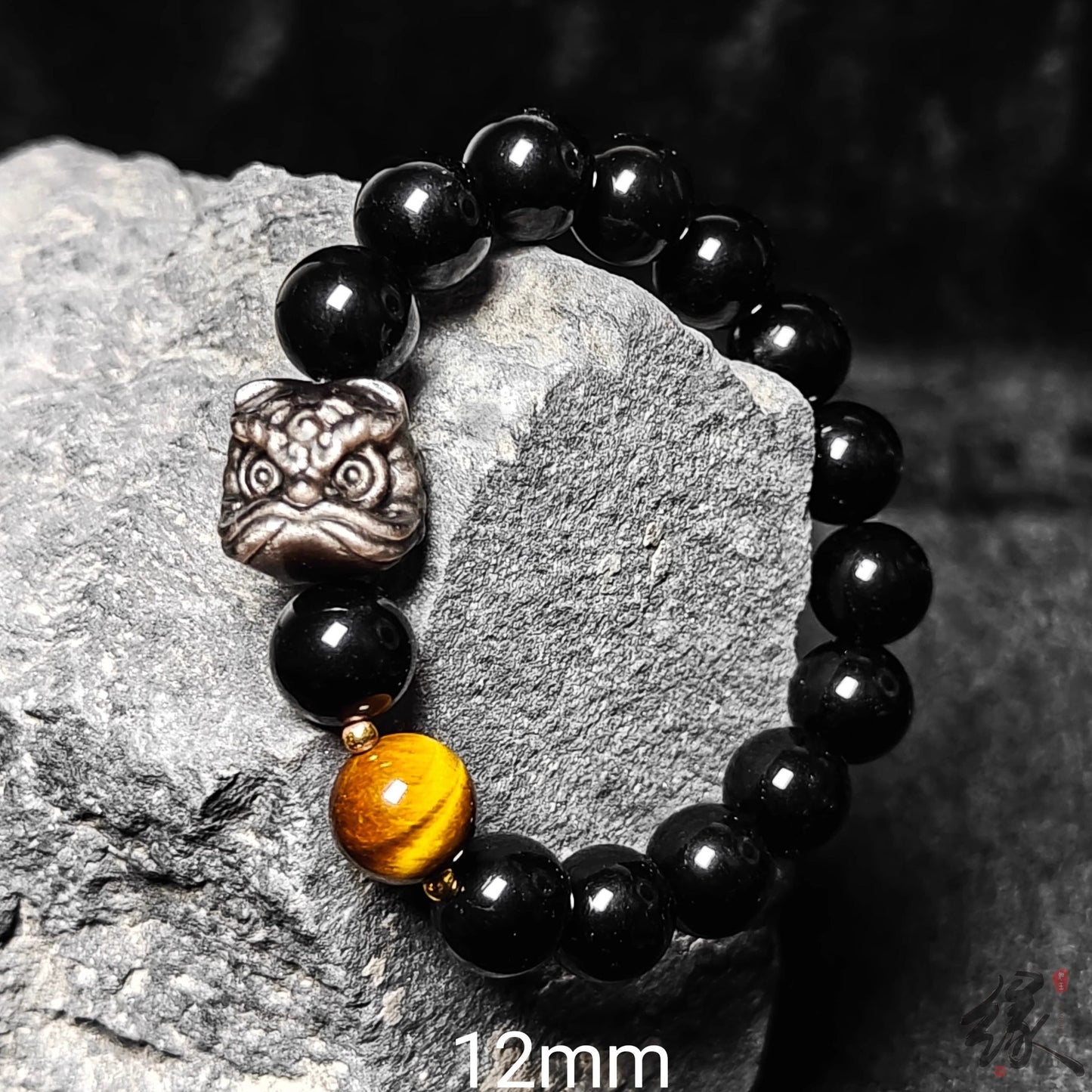 Natürlicher Silber-Obsidian-Gold-Obsidian spiritueller Heilstein Perlenarmband