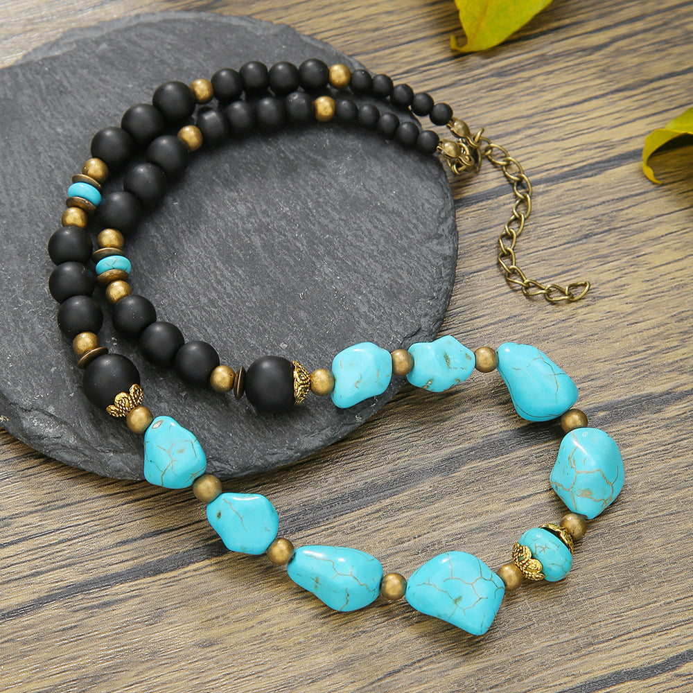 Men'S Turquoise Necklace Surfing Punk Necklace Unique Necklace