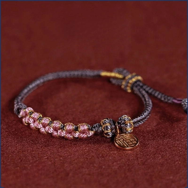 Bracelet Women's National Tide Transfer Beads Hand Rope Couple's Pledge Woven Red Rope Bracelet
