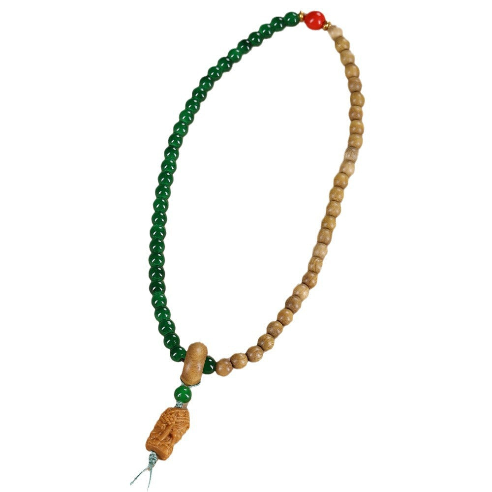 Natural Milk Fragrant Wooden Bracelet diy Dongling Jade Lianpeng Handheld Zakilam Rosary Bracelet Ethnic Style