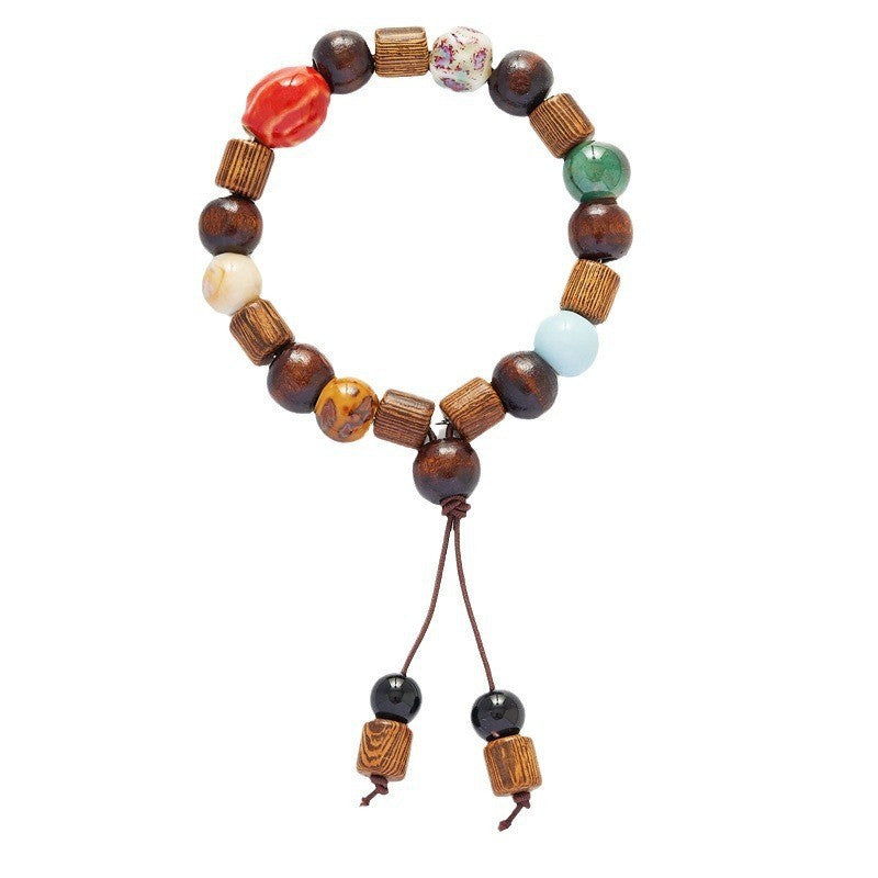 Ceramic Jewelry Ethnic Style Bracelet Chicken Wing Wood Single Ring Bracelet Original Hand-Woven Bracelet