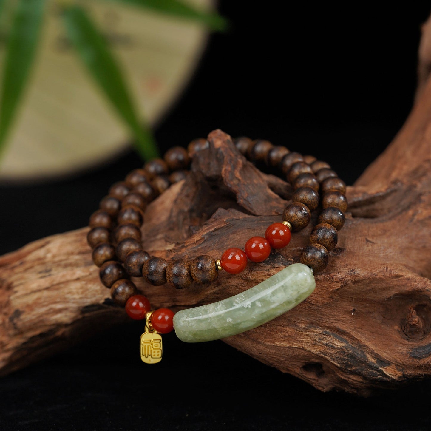 2024 New Sandalwood Bracelet Double Circle Women's Half Bracelet Red Agate Gift Lucid Play Rosary New Chinese Style