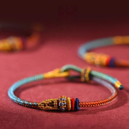 Handwoven Lucky Koi Bracelet - Traditional Asian Fortune Talisman with Fish Charm & Adjustable Knot - Buddha Blessing You