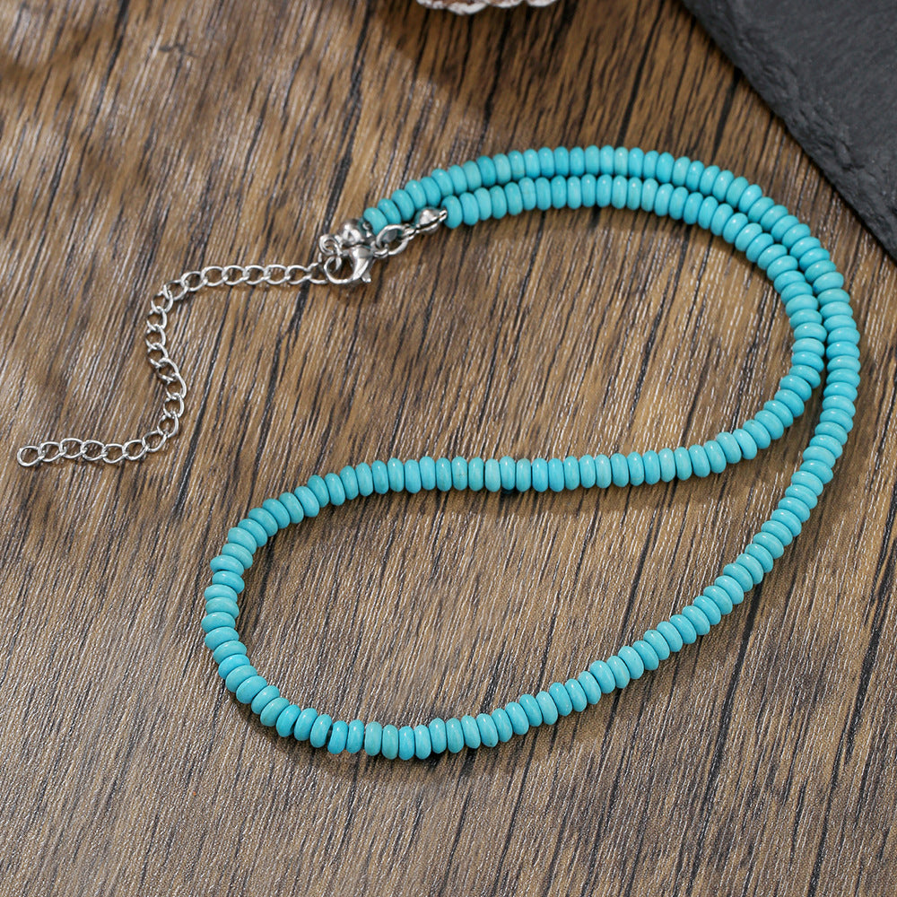 Men'S Turquoise Necklace Surfing Punk Necklace Unique Necklace