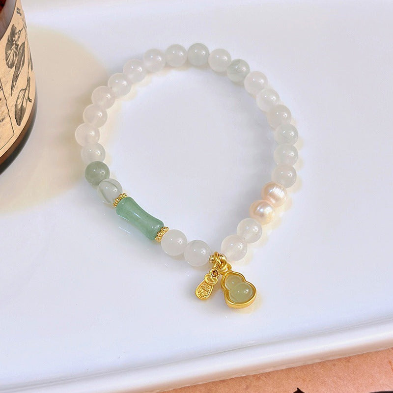 Natürliches Tianshan Jade Armband Kürbis Peace Schnalle Lotus Seedpod Perlen Armband Geschenk