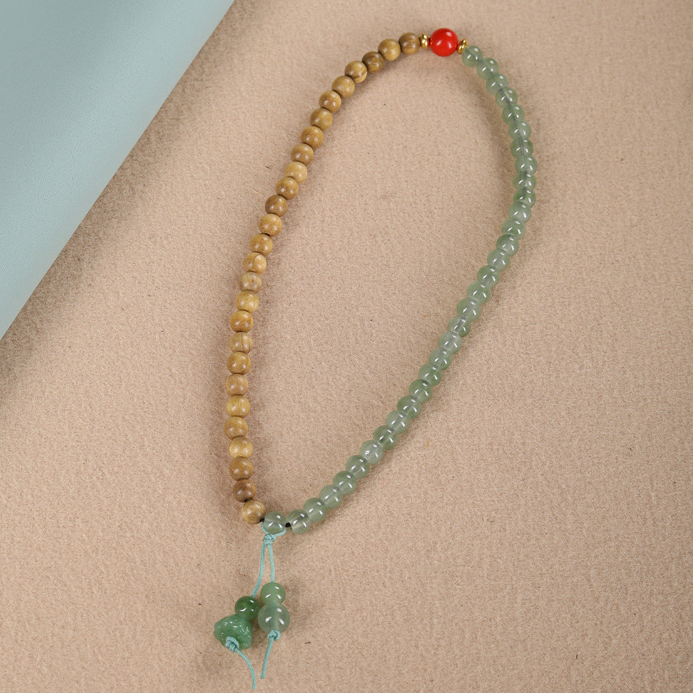 Natural Milk Fragrant Wooden Bracelet diy Dongling Jade Lianpeng Handheld Zakilam Rosary Bracelet Ethnic Style