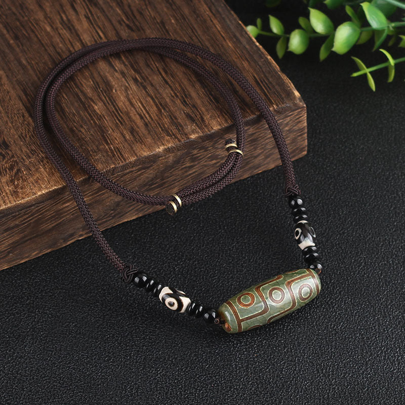 Ethnic Style Tibetan Agate Nine-Eye Bead Necklace Necklace Men's And Women's