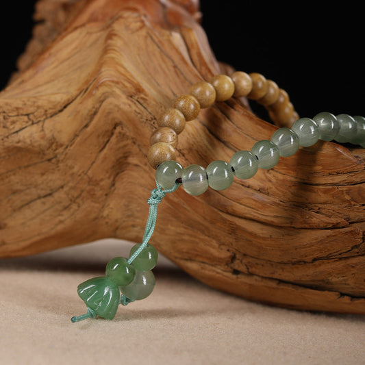 Natural Milk Fragrant Wooden Bracelet diy Dongling Jade Lianpeng Handheld Zakilam Rosary Bracelet Ethnic Style - Buddha Blessing You