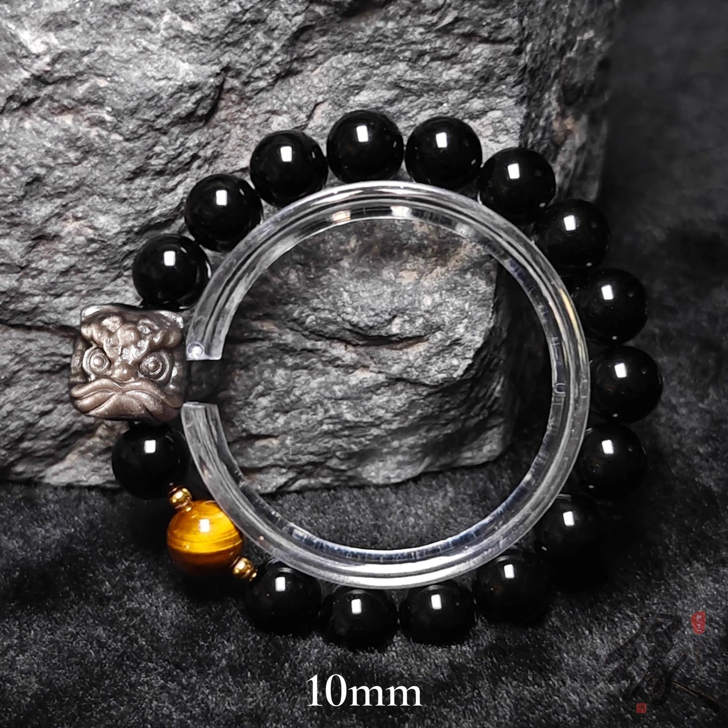 Natural Silver Obsidian Bracelet Men's and Women's Obsidian Bracelet Gold Obsidian Jewelry
