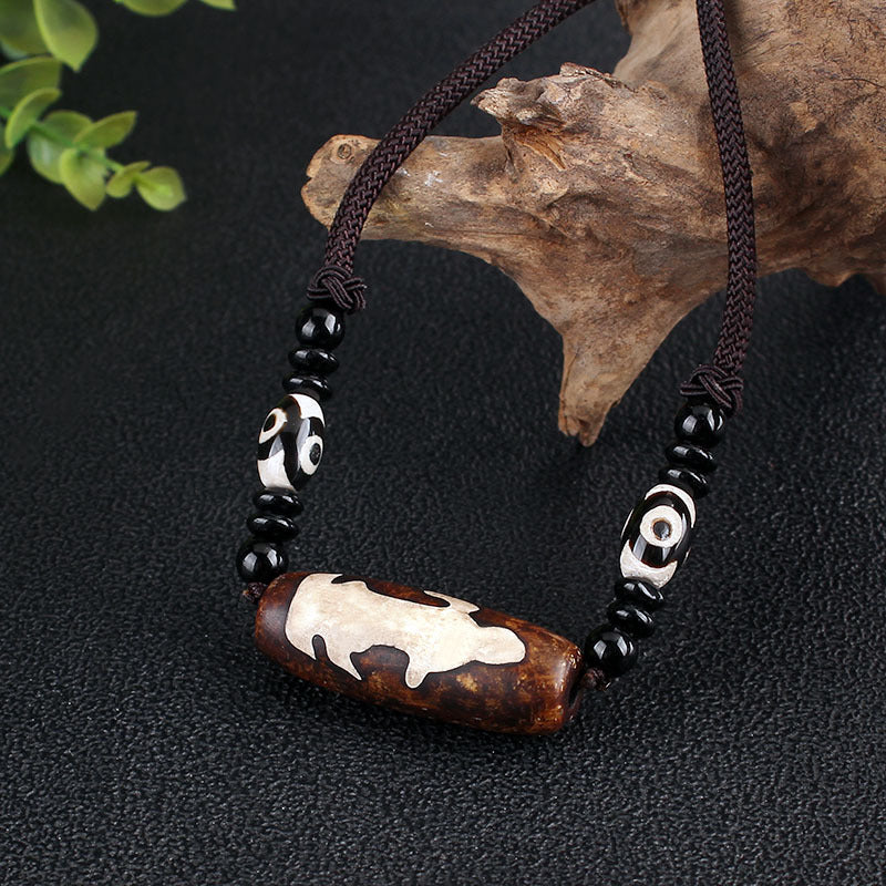 Ethnic Style Tibetan Agate Nine-Eye Bead Necklace Necklace Men's And Women's