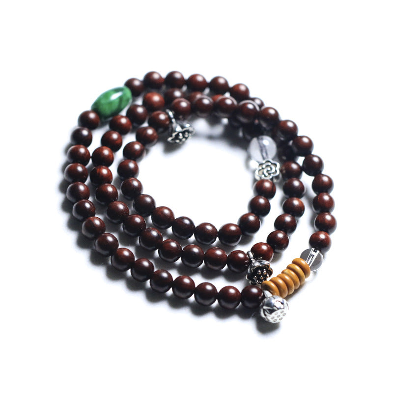 Indian Sandalwood Crystal Elegant Multi Strand Vintage Bracelet