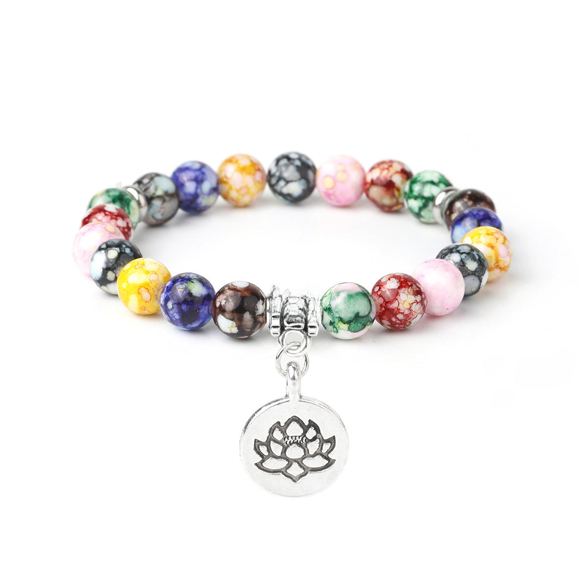 Explosions Colorful Beads Bracelet Yoga Meditation Balance Bracelet Beaded Meditation Assistant