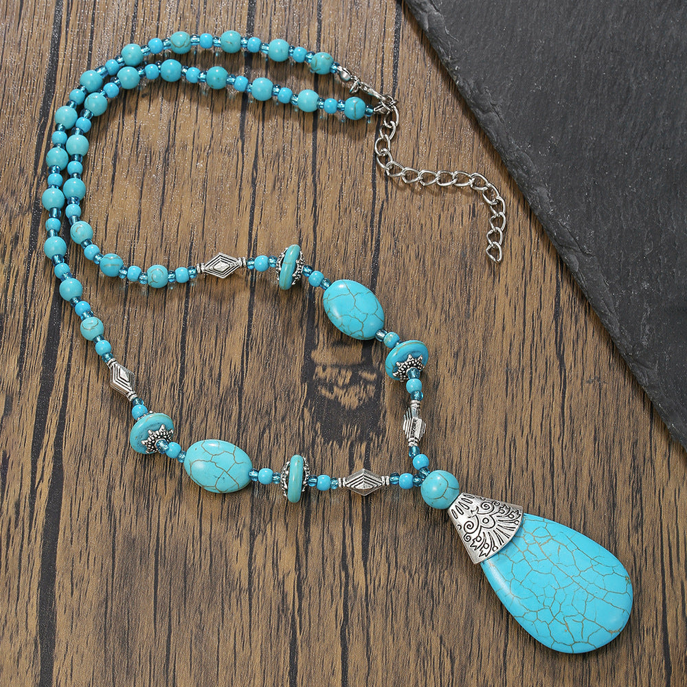 Men'S Turquoise Necklace Surfing Punk Necklace Unique Necklace
