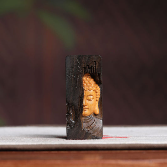 Sacred Agarwood Buddha Pendant Hand Carved Wooden - Buddha Blessing You