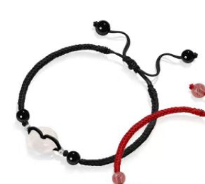 Hand-woven agate Ping An Buckle Couple Women's Hand Rope Girlfriend Simple Bracelet