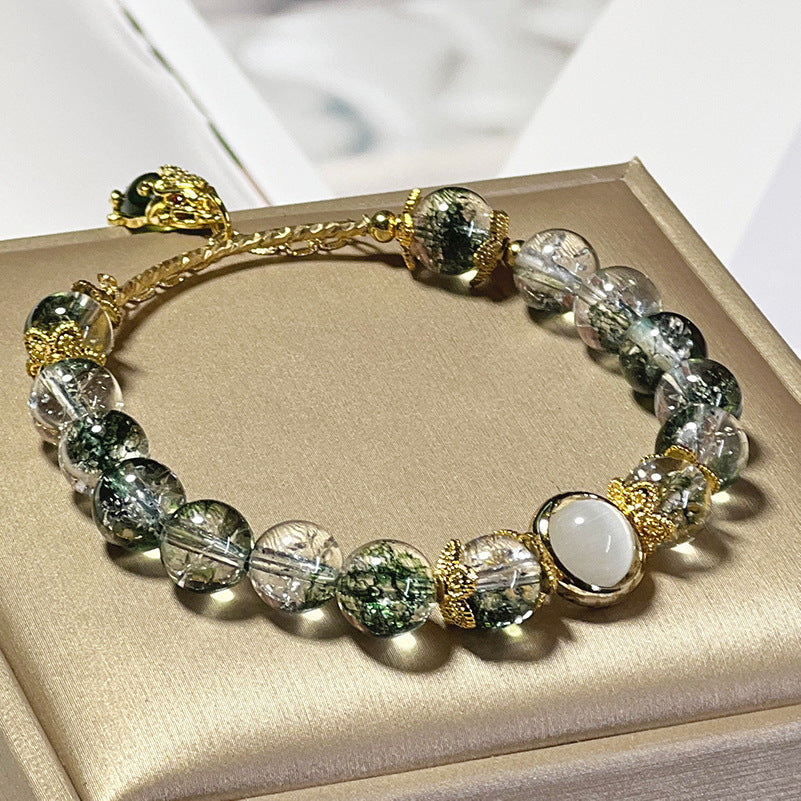 Brave Artificial Green Ghost Bracelet Mori Crystal Retro Bracelet Style All-match Original Design - Buddha Blessing You