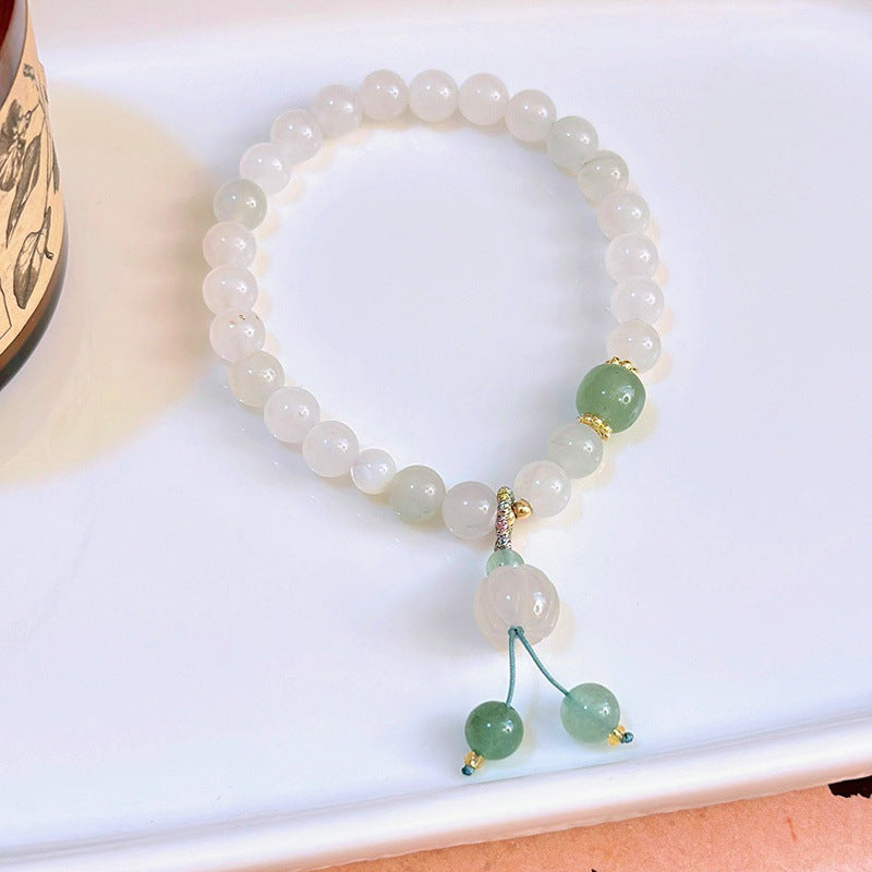 Natürliches Tianshan Jade Armband Kürbis Peace Schnalle Lotus Seedpod Perlen Armband Geschenk