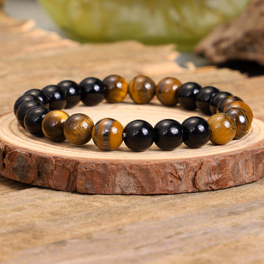 108 Tiger Eye Stone Yoga Necklace With Fringe Pendant