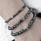 Schmuck Mode Vintage Schwarz Matt Armband Zirkon Krone Diamant Ball Würfel Löwenkopf Perlen Armband Anzug
