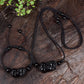 Natural Black Obsidian Pixiu Necklace And Bracelet Set Handwoven