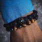 Jewelry Fashion Vintage Black Frosted Bracelet Zircon Crown Diamond Ball Dice Lion Head Beads Bracelet Suit