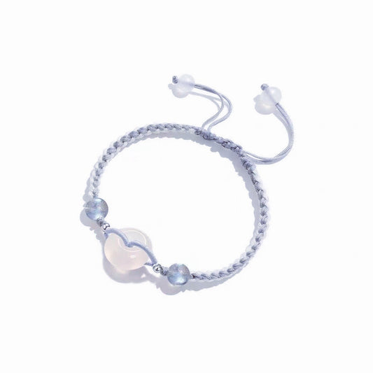 Hand-woven agate Ping An Buckle Couple Women's Hand Rope Girlfriend Simple Bracelet