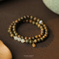 "Tan Wang Qing" Natural Green Sandalwood Bracelet Female and Bracelet Niche Antique Gift Accessories