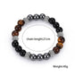 Black Glass Tiger'S Eye Interlaced Alloy Bracelet Black Gallstone Jewelry