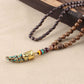 Ethnic Style Buddha Beads Nepal Horn Type Wooden Necklace Simple Personality Long Men's and Women's Woolen Chain Linen Accessories