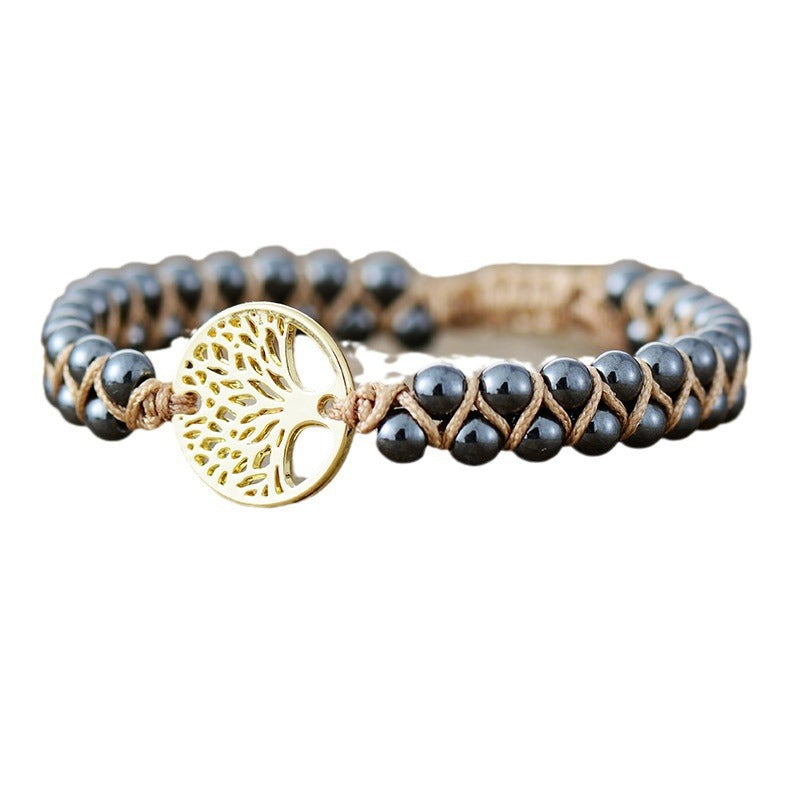 Vacation Style New High Quality Natural Stone Tree Of Life Handmade Bracelet