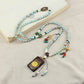 Tibetan Thangka Pendant Necklace Women'S Long Round Beads National Style Crossbody Chain Versatile Retro Ethnic Style Accessories