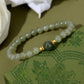 Natural Hetian Jade Bracelet With S925 Sterling Silver Beads