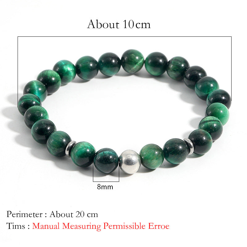 8mm Natural Stone Bracelet Hand-woven Bracelet Simple Fashion Bracelet Tiger Eye Stretch Bracelet