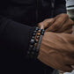 Jewelry Fashion Vintage Black Frosted Bracelet Zircon Crown Diamond Ball Dice Lion Head Beads Bracelet Suit
