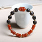 Hainan Worm Leakage Agarwood Bracelet Wen Play Fu Lock Inlaid Five Scripture Accessories Bracelet