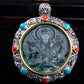 Natural A Jade Tibetan Eight Patron saint Transfer Wheel Inlaid Seiko Jade Pendant Pendant Yu Pei