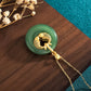 National Tide Fish Accessories Hetian Jade Peace Buckle Pendant Necklace