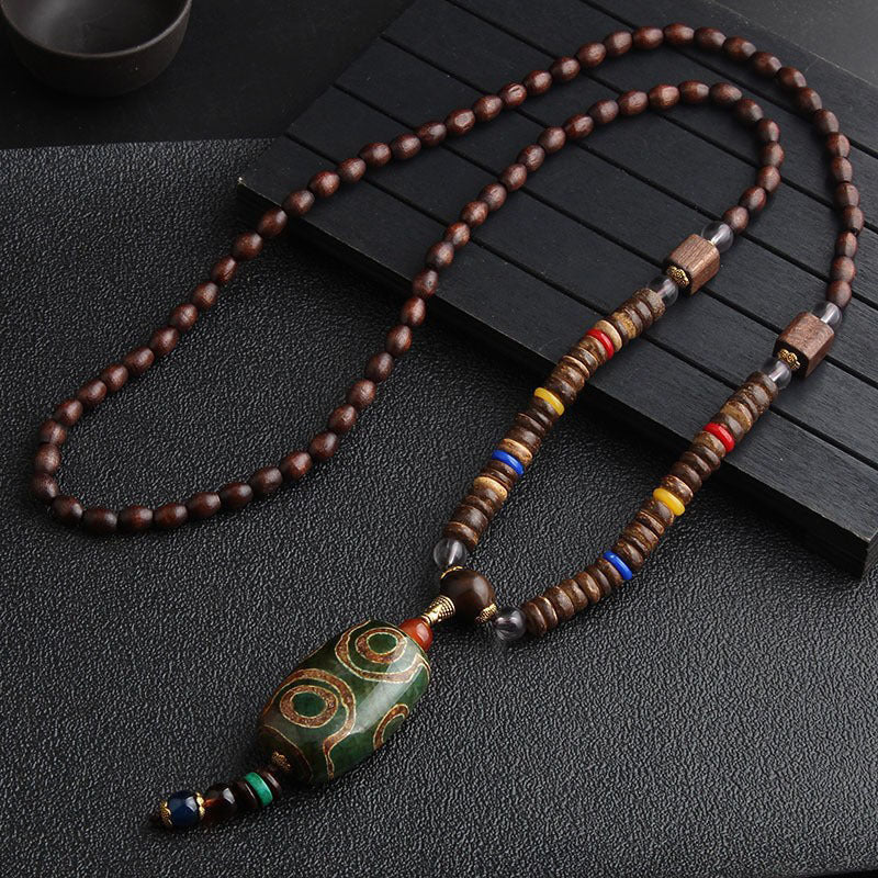 Nepal Handmade Jewelry Pendant Vintage Ethnic Style Wooden Bead Necklace Women's And Man's Accessories Decorative Pendant