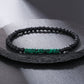 Fashion Commuter Retro Style Bracelet Jewelry Trendy Men's Handmade Beaded Black Gallstone Turquoise Bracelet