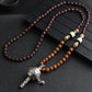 Handgemachte buddhistische Halskette aus Holzperlen im Vintage-Stil aus Nepal