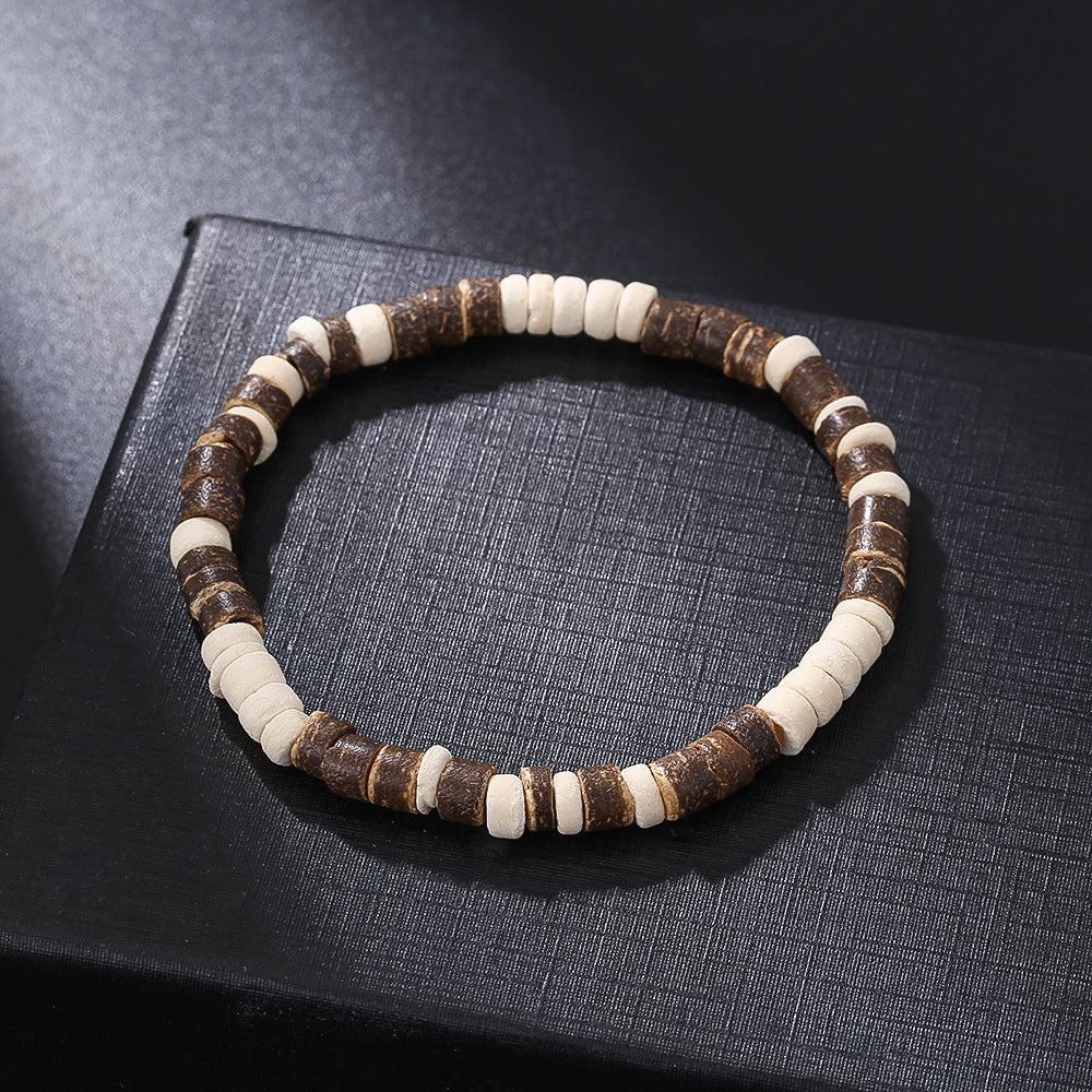 Fashion Commuter Retro Style Bracelet Jewelry Trendy Men's Handmade Beaded Black Gallstone Turquoise Bracelet