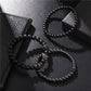 Jewelry Fashion Vintage Black Frosted Bracelet Zircon Crown Diamond Ball Dice Lion Head Beads Bracelet Suit