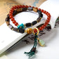 Original South Red Agate Beaded Bracelet With Lapis Lazuli Jasper And Incense Wood