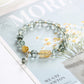Green Phantom & Golden Rutilated Quartz Pixiu Gold-Plated Crystal Bracelet - Buddha Blessing You